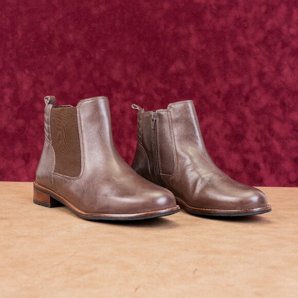 David Tate Women Luxe Wide Fit Arch Support Zip Ankle Chelsea Boots sz 10 - Picture 1 of 8
